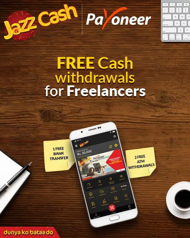 Freelancers, now transfer money with convenience! Link your Payoneer Account with JazzCash Mobile Account & receive your payments instantly. And, withdraw or transfer money absolutely FREE of cost.